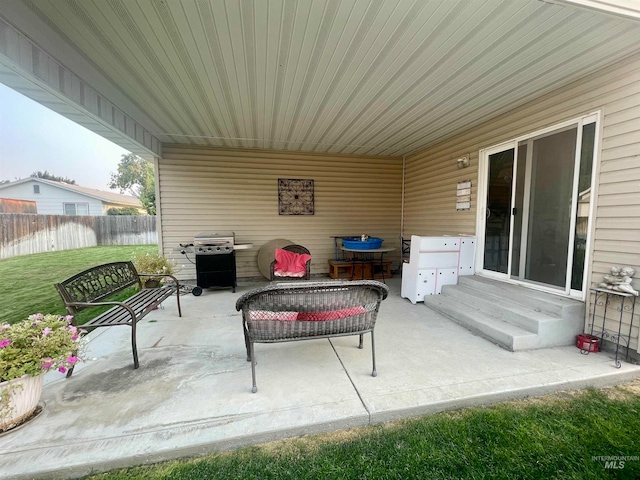 view of patio with grilling area