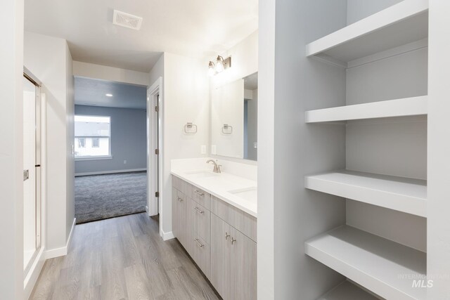 2853 N Eagle Meadow Ave, Kuna, ID 83634 - bathroom featuring vanity and wood-type flooring