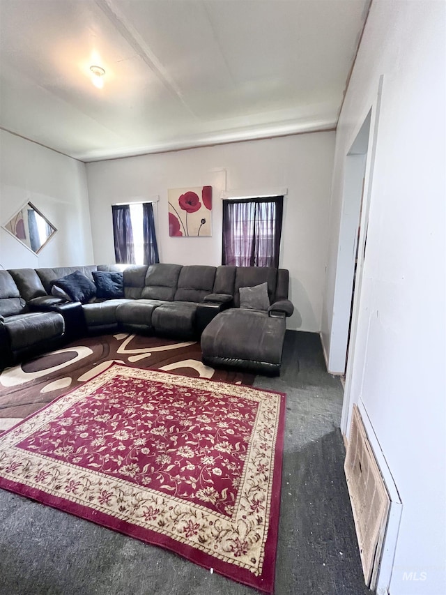 living room with a wealth of natural light and visible vents