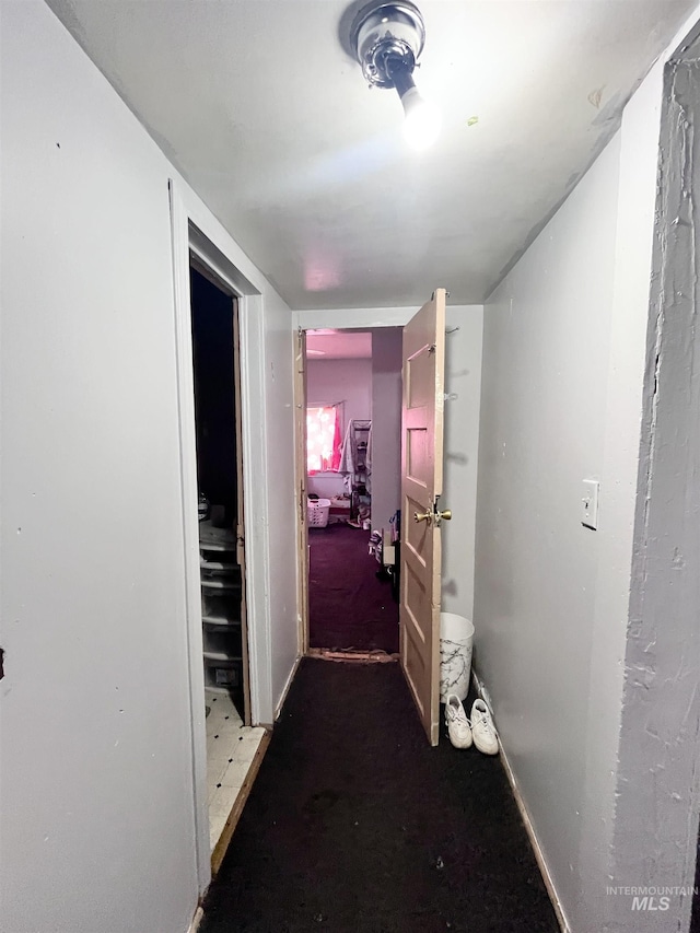 corridor featuring carpet flooring