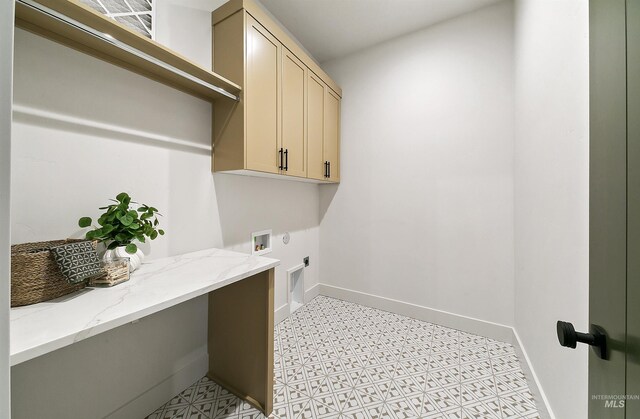 3496 W Parodin St, Eagle, ID 83616 - laundry room with cabinet space, hookup for a washing machine, baseboards, electric dryer hookup, and light flooring