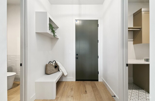 3496 W Parodin St, Eagle, ID 83616 - mudroom featuring light wood-style floors and baseboards