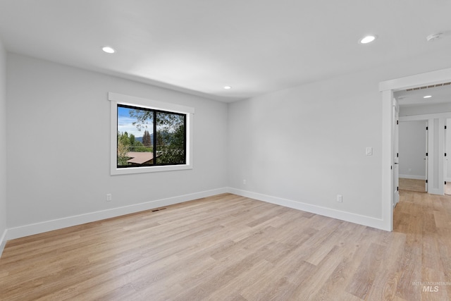 empty room featuring light hardwood / wood-style flooring