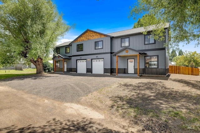 view of front of home with a garage