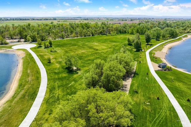 aerial overview of property's location with a large body of water