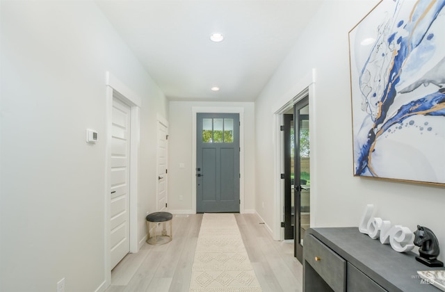 entryway featuring light hardwood / wood-style flooring