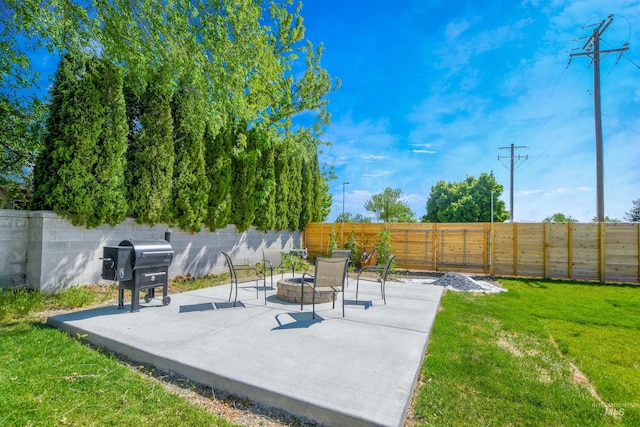 view of patio featuring grilling area