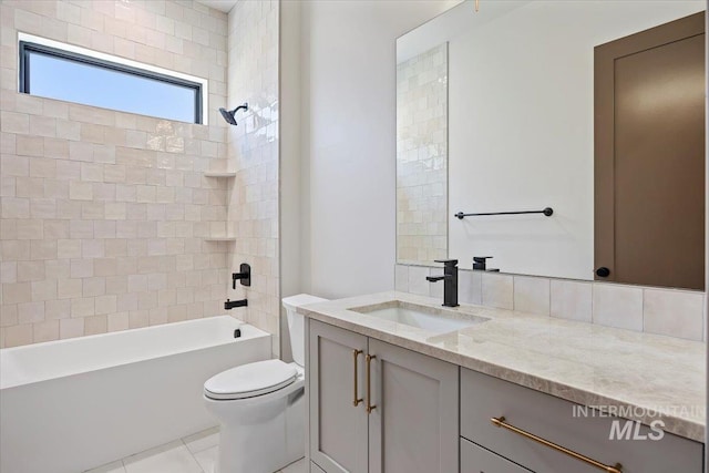 1967 Red Rock Way, Twin Falls, ID 83301 - bathroom with vanity, shower / bath combination, and tile patterned flooring