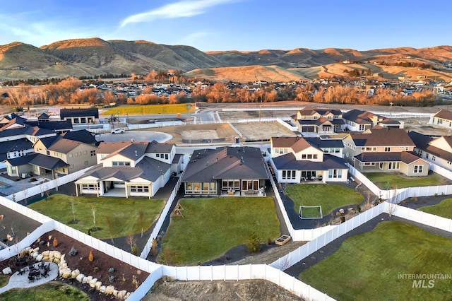 aerial view featuring a mountain view