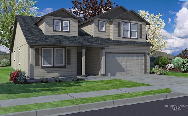 17869 N Onaway Ave, Nampa, ID 83686 - view of front of house with a garage, concrete driveway, and a front lawn