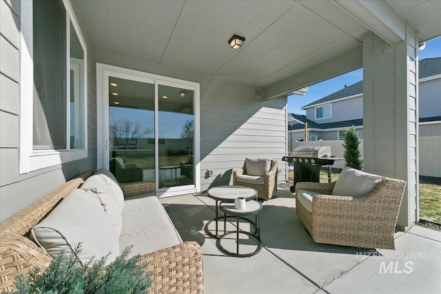 view of patio / terrace featuring grilling area and an outdoor living space