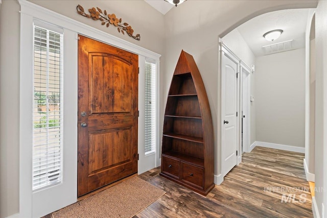 551 N Hannah Pl, Star, ID 83669 - entryway featuring wood finished floors and arched walkways