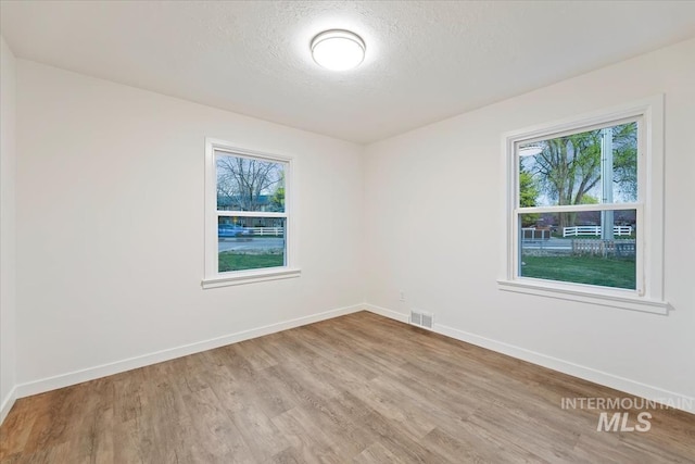 5805 W Robertson Dr, Boise, ID 83709 - empty room with baseboards, wood finished floors, a wealth of natural light, and a textured ceiling