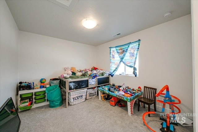 playroom with visible vents and carpet flooring