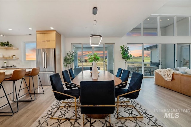 12975 Shasta Daisy Way, Nampa, ID 83686 - dining area featuring light wood-style flooring, healthy amount of natural light, and recessed lighting