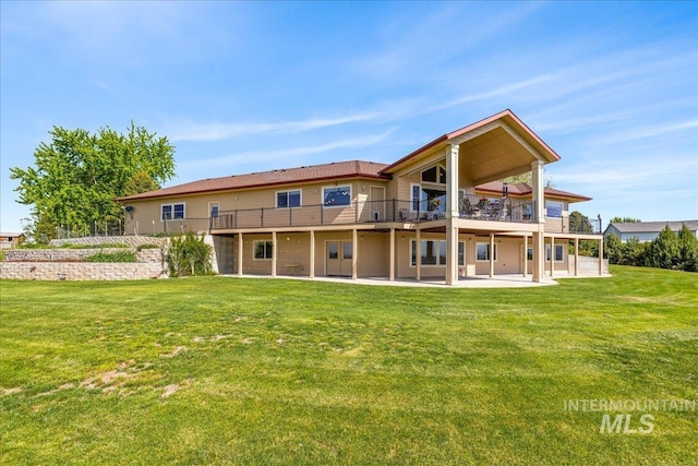 10395 Willis Rd, Middleton, ID 83644 - back of property featuring a yard, a deck, and a patio