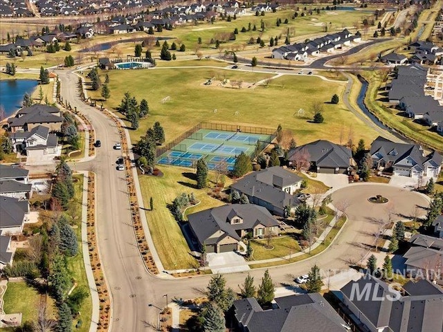 aerial view featuring a residential view