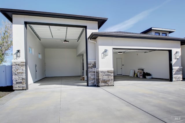 view of garage