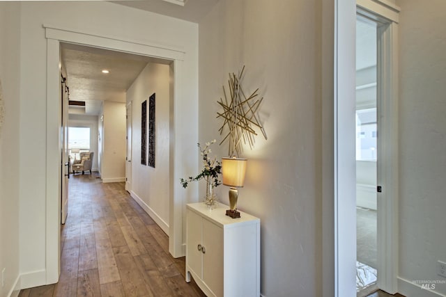 hallway featuring wood-type flooring