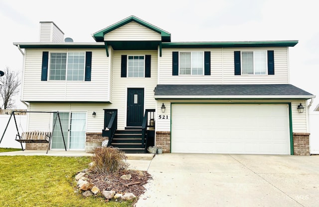 view of front of house with a garage