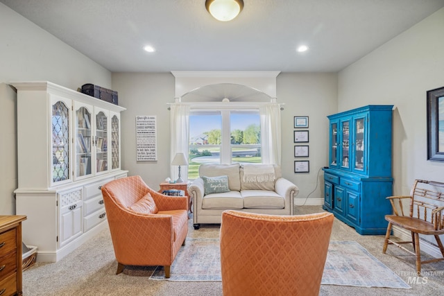 2466 Brooks Dr, Fruitland, ID 83619 - living area featuring light colored carpet, recessed lighting, and baseboards