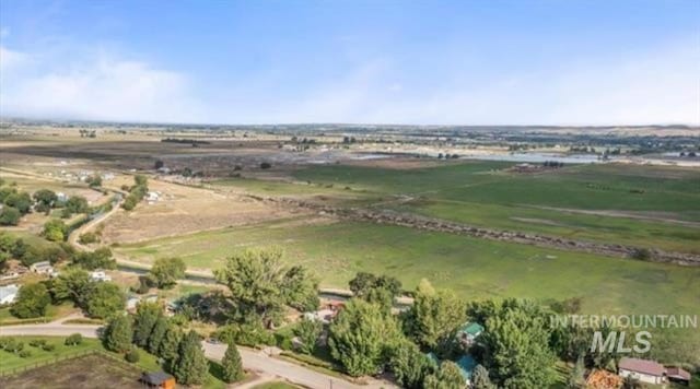 aerial view featuring a rural view