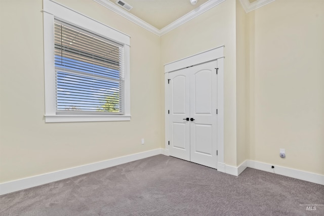 5990 W View Dr, Meridian, ID 83642 - unfurnished bedroom with ornamental molding, carpet flooring, baseboards, and a closet