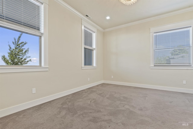 5990 W View Dr, Meridian, ID 83642 - carpeted empty room with crown molding, baseboards, and recessed lighting