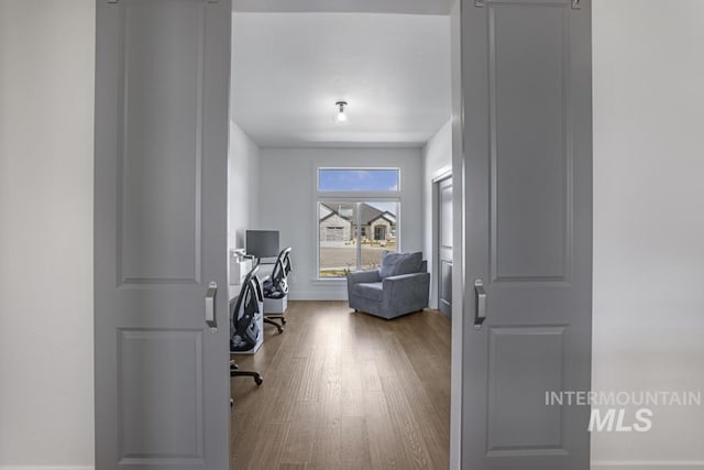 2252 Detweiler Pl, Twin Falls, ID 83301 - office area featuring baseboards and wood finished floors