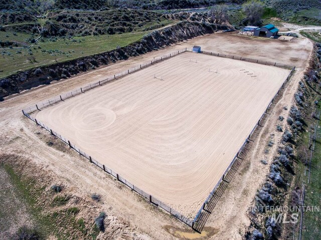 aerial view with a rural view