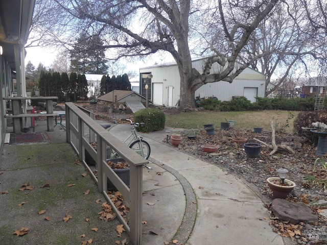 exterior space featuring a garage