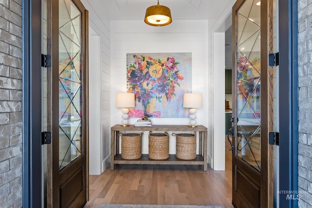 entryway featuring wood-type flooring