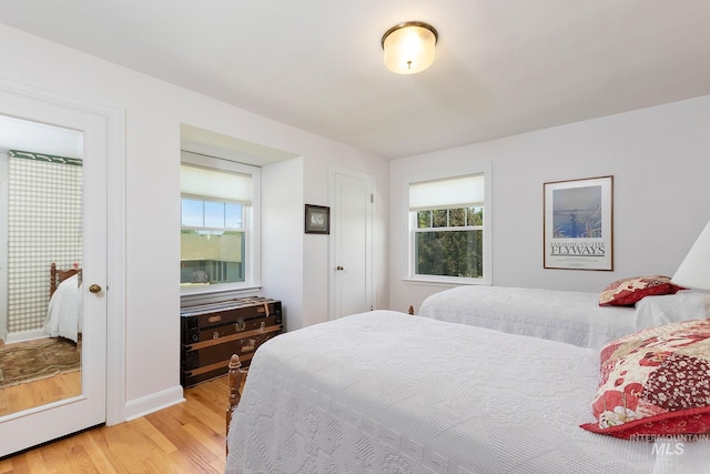 bedroom featuring light hardwood / wood-style floors