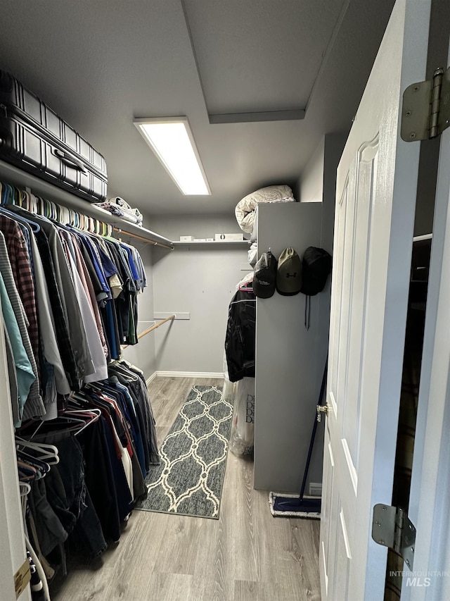 spacious closet featuring wood finished floors