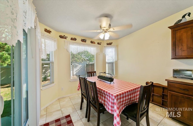 1207 Empire Ct, Caldwell, ID 83607 - dining space featuring a ceiling fan, light tile patterned floors, and baseboards