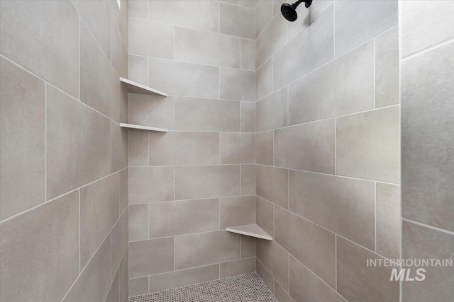 details with a tile shower