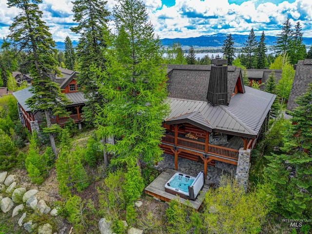 bird's eye view featuring a mountain view