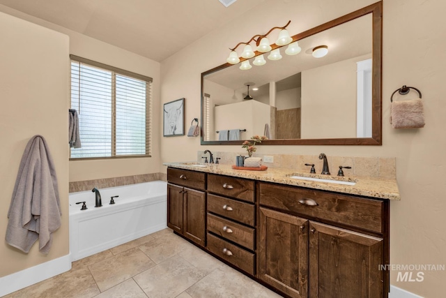 855 N Morley Green Pl, Eagle, ID 83616 - bathroom featuring a sink, double vanity, and a bath