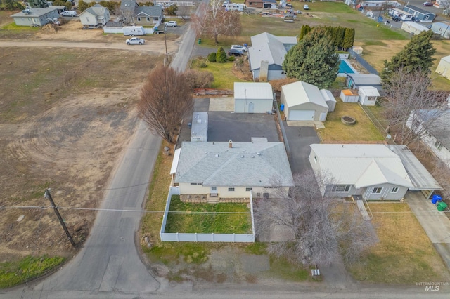 aerial view with a residential view