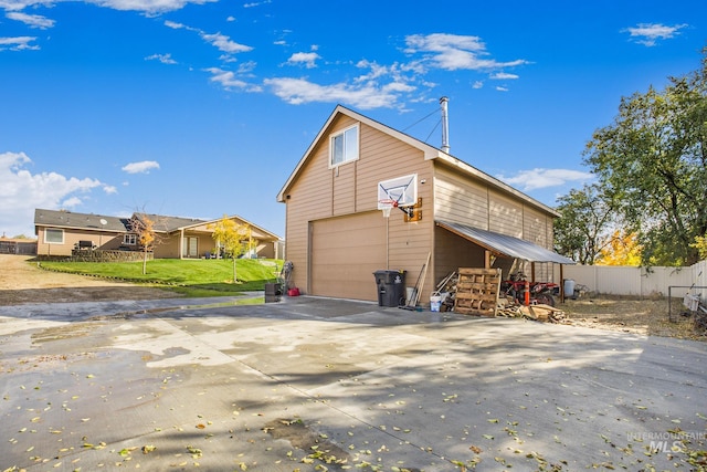 view of home's exterior featuring a yard