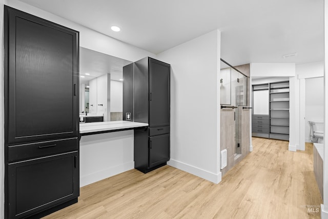 kitchen featuring light hardwood / wood-style floors