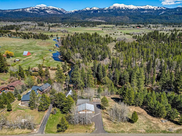 drone / aerial view with a mountain view