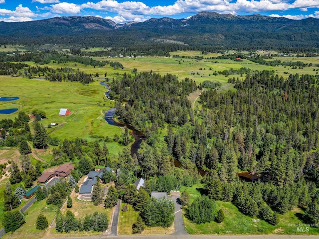 drone / aerial view with a mountain view