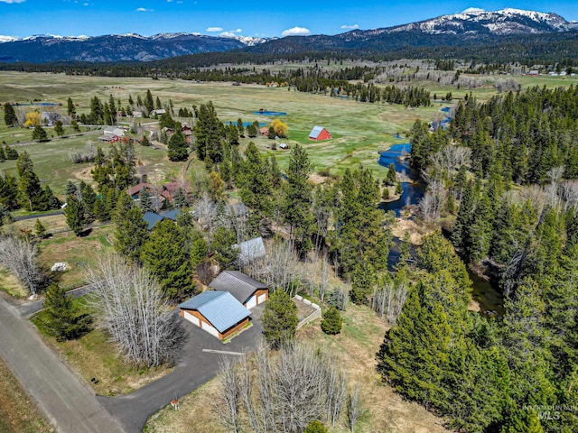 drone / aerial view with a mountain view