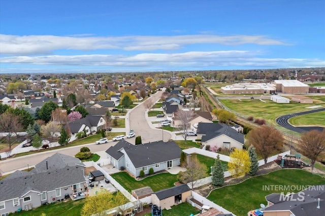 aerial view featuring a residential view