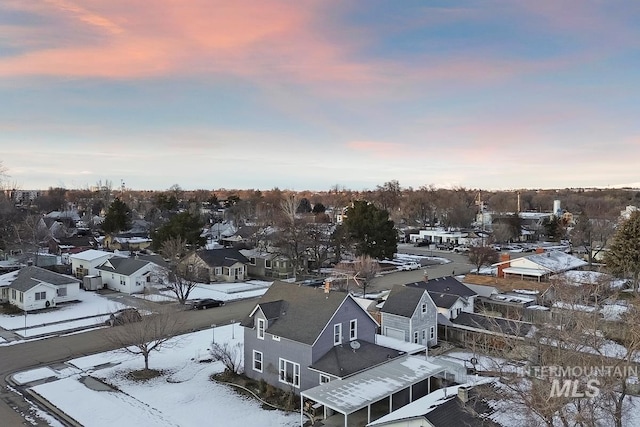 view of snowy aerial view