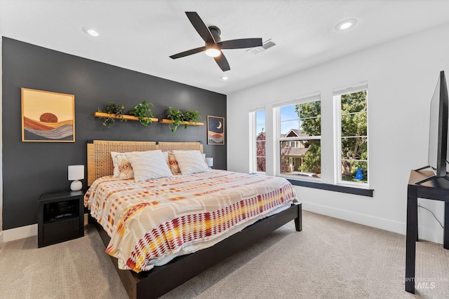 918 N 31st St, Boise, ID 83702 - carpeted bedroom featuring recessed lighting and ceiling fan