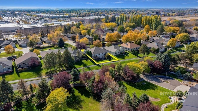 bird's eye view featuring a residential view