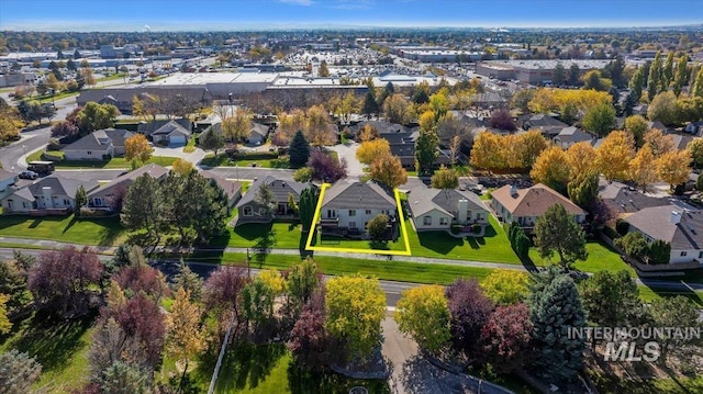 bird's eye view with a residential view