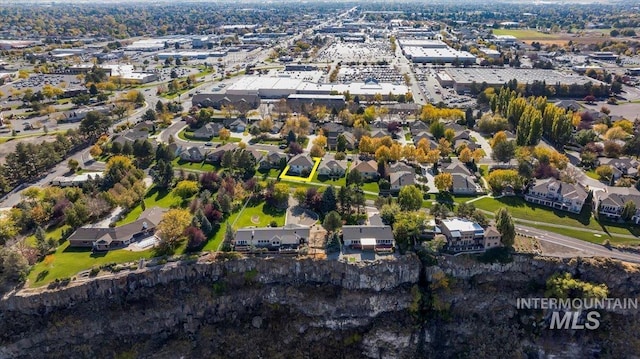 aerial view with a residential view